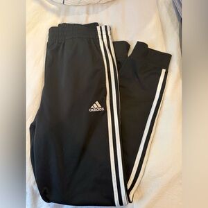 Adidas Youth XL Black Joggers with White Stripes